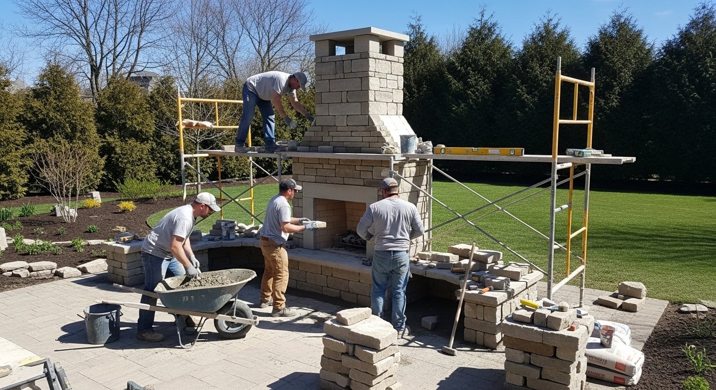 Outdoor Fireplace Installation in Torrington, CT